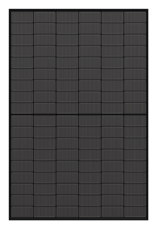 Suntech Ultra V Pro mini full-black solar panel, straight-on front view showing its half-cut cells