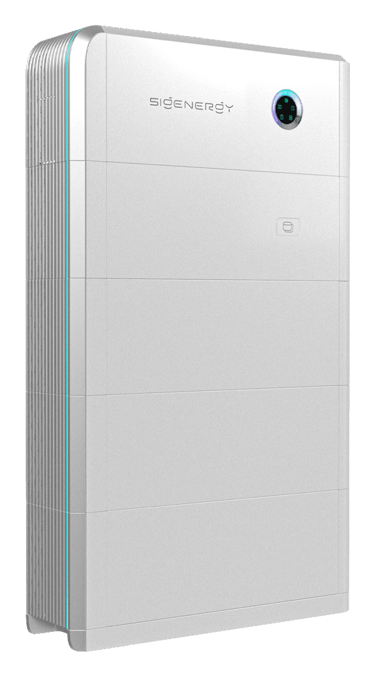 Sigenergy SigenStor: the energy controller, with the Sigenergy logo and a round display, on top of stacked battery modules
