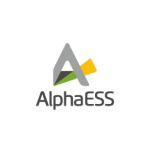 AlphaESS logo type with an abstract A in grey, green and yellow.