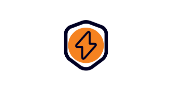 Electrical meter board audit icon - additional benefits of solar for rentals - a line icon lightning bolt in a shield