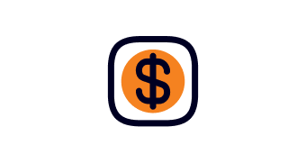 No deposit finance icon - additional benefits of solar for rentals - a dollar sign symbol in a rounded corner square