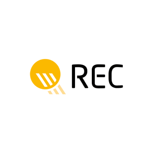 Black REC logotype paired with a yellow sun to the left of the logotype. The sun has rays pointing down from the yellow sun.