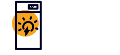 Solar battery line icon