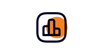 System performance monitoring and maintenance icon - additional benefits of solar for rentals - a bar graph with 3 bars in the order of medium, high, low in a rounded corner square icon.