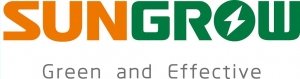 Sungrow Logo on a white background with orange and green text